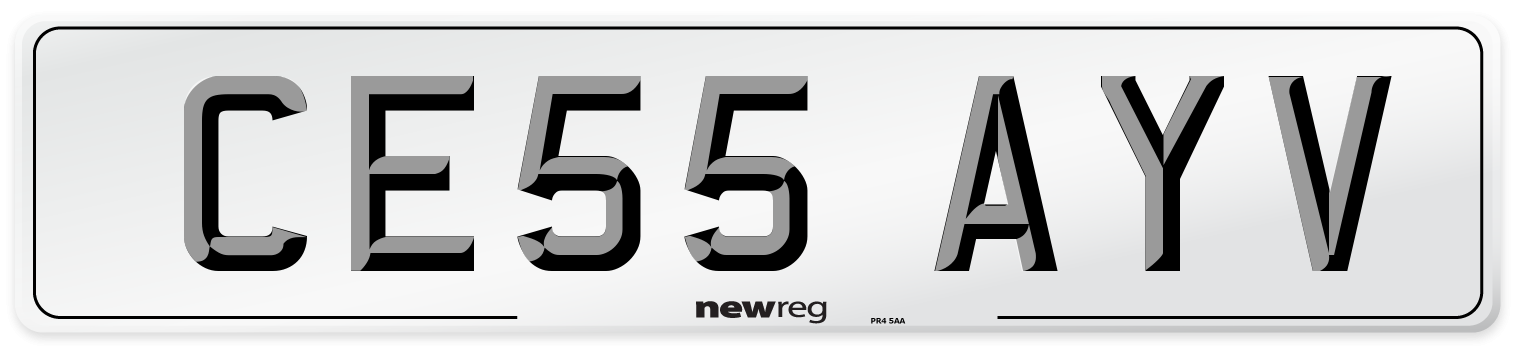 CE55 AYV Number Plate from New Reg